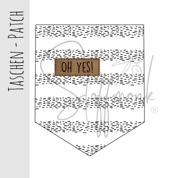 Taschen Patch - Kritzel Streifen - "OH YES!"